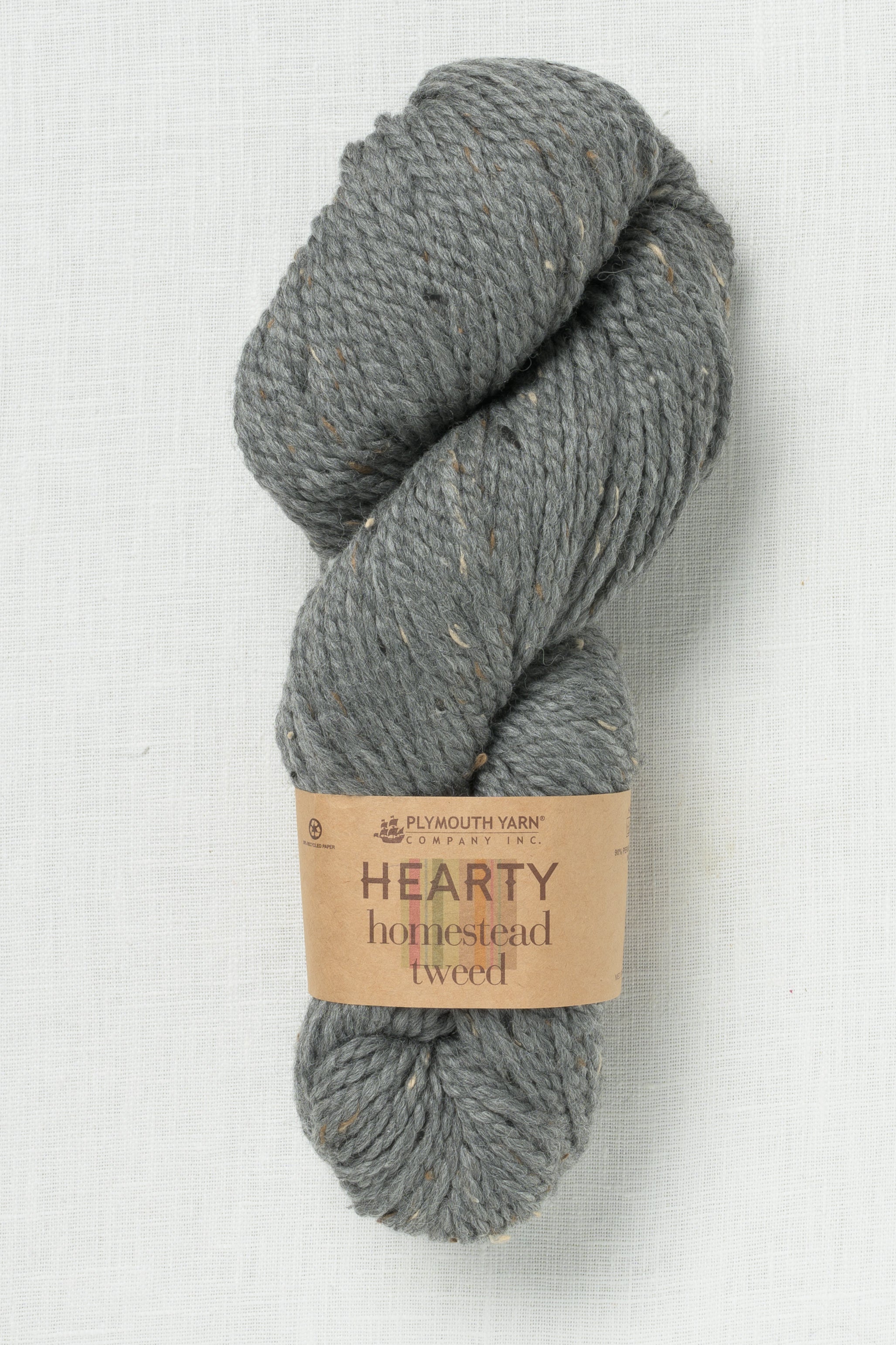 Plymouth Hearty Homestead Tweed 705 Medium Grey Heather Tweed Wool