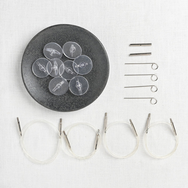 Lykke Colour 3.5" Interchangeable Circular Needle Set, Grey Denim Case