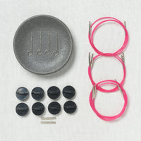 Lykke Blush 5" Interchangeable Circular Needle Set, Fuchsia Denim Case