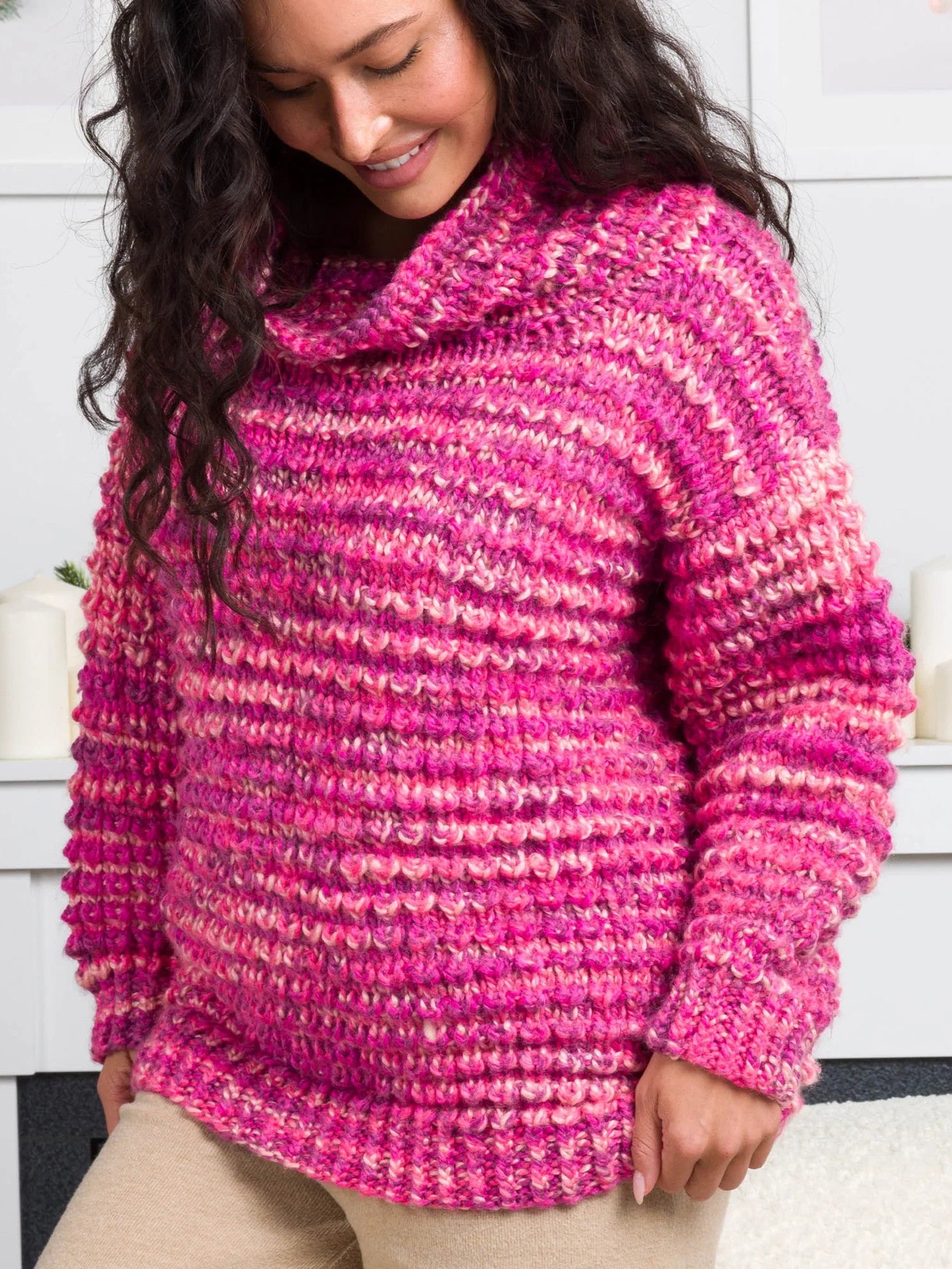Soft Textured Loose Fit Knit Sweater