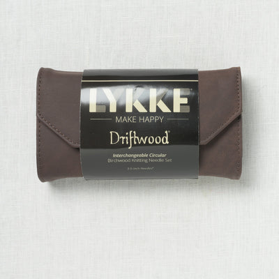 Lykke Driftwood 3.5" Interchangeable Circular Needle Set, Cacao Vegan Leather Case