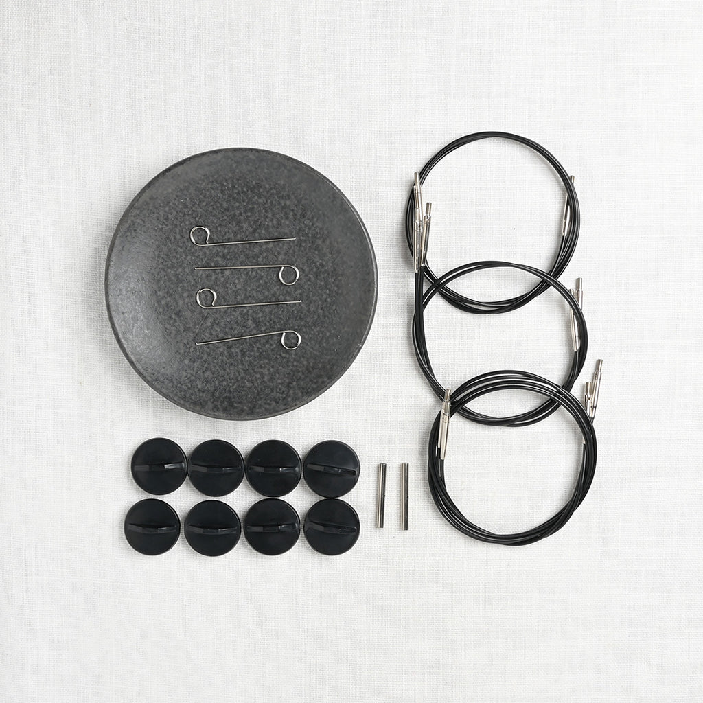 Lykke Driftwood 5" Interchangeable Circular Needle Set, Cacao Vegan Leather Case