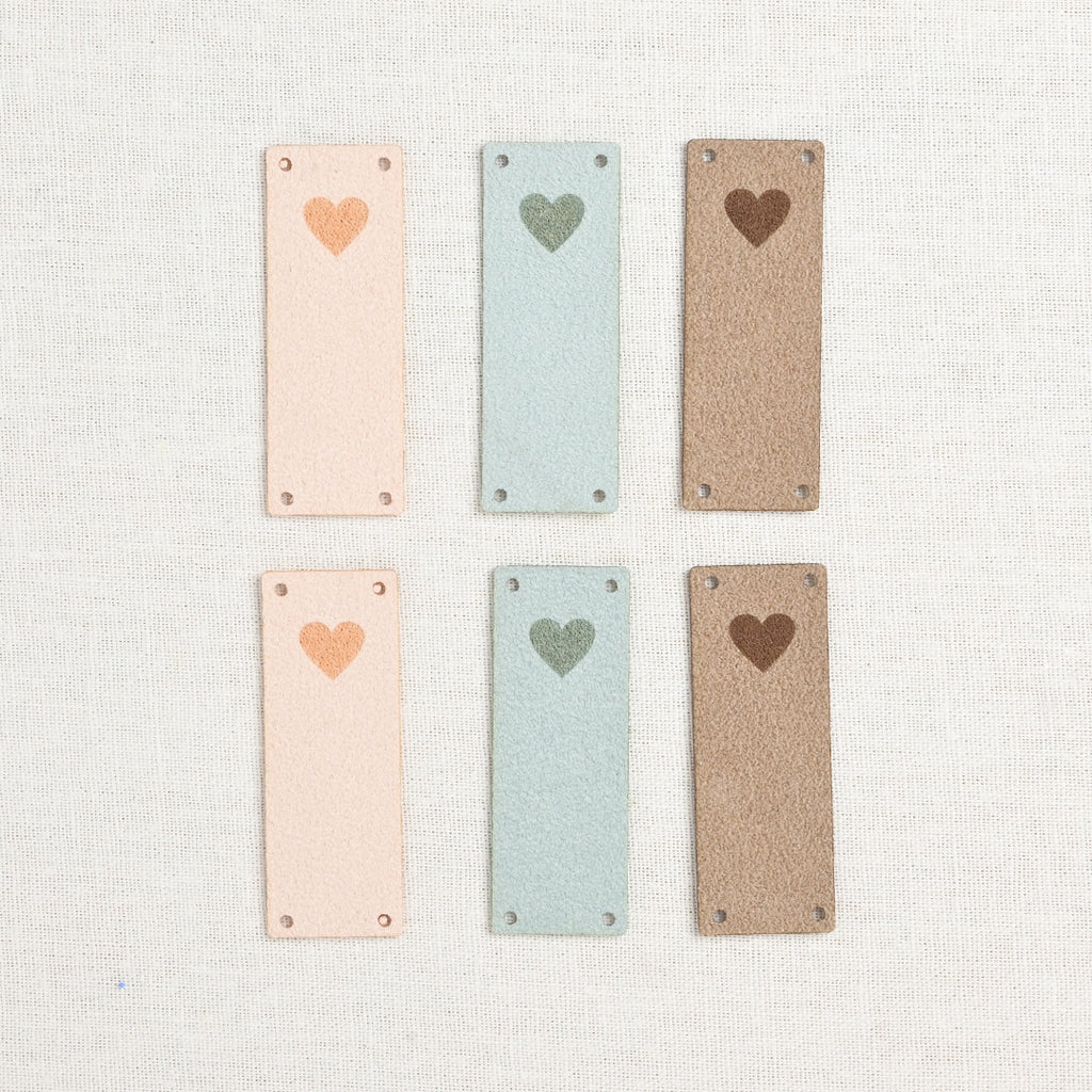 Katrinkles Faux Suede Foldover Heart Tags, Pastels, 6 ct.