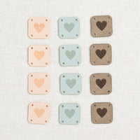 Katrinkles Faux Suede Square Heart Tags, Pastels, 12 ct.