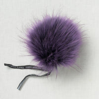 Luxe Faux Fur Pom Purple Raccoon