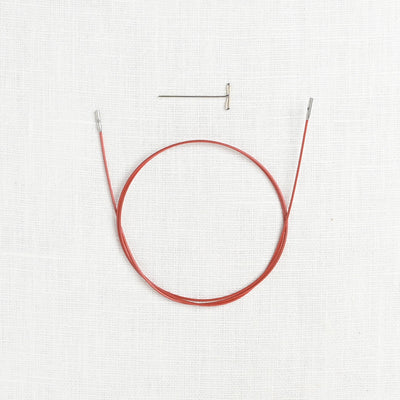 ChiaoGoo Twist Red Shortie Interchangeable Cable, Mini (fits US 000-2 needles)