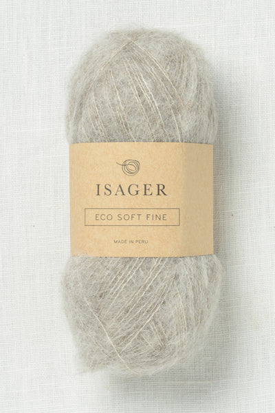 Isager Soft Fine E2s Light Grey Undyed
