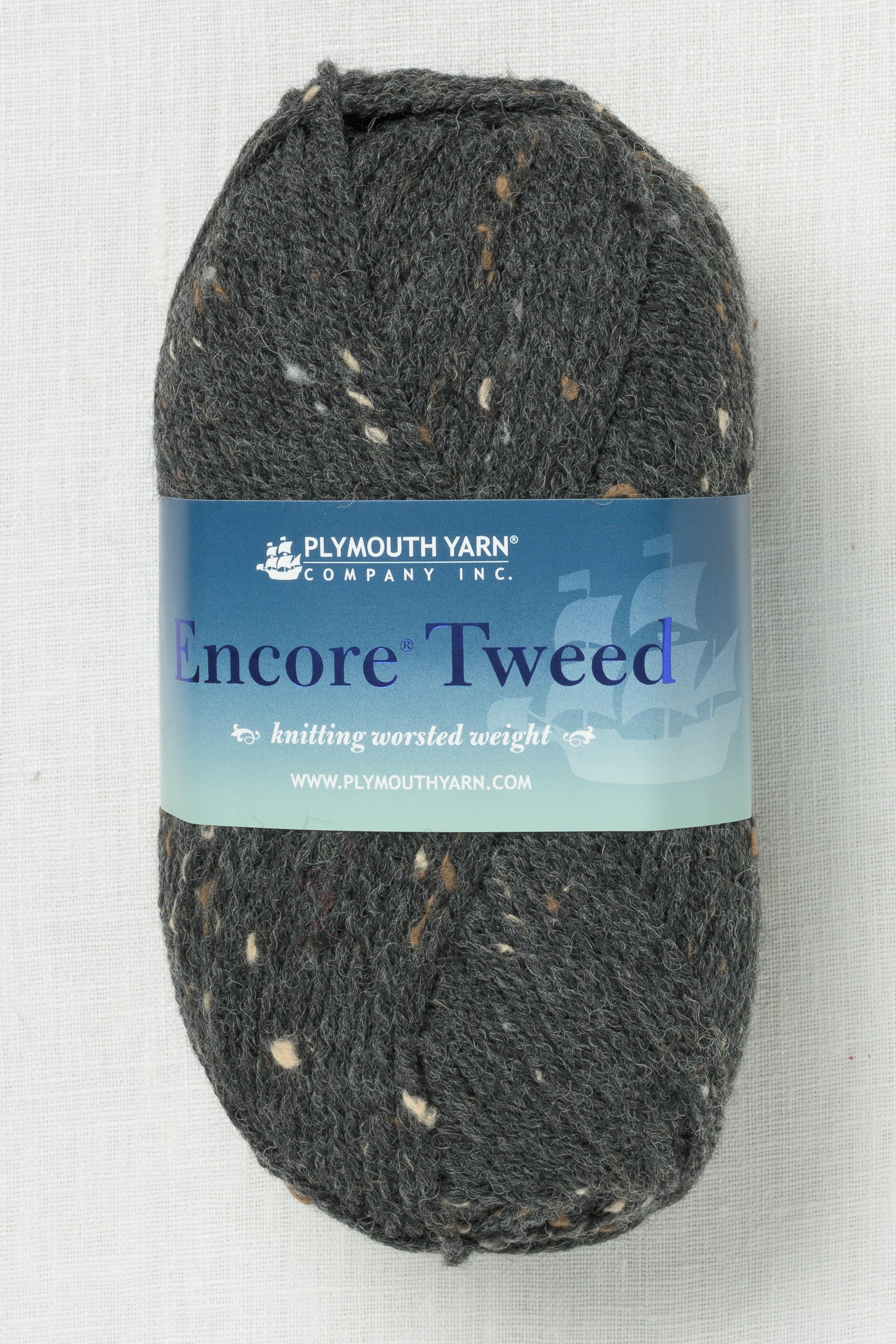Plymouth Encore Worsted Tweed T520 Dark Grey Wool and Company