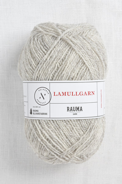 Rauma 2-Ply Lamullgarn 12 Light Grey Heather