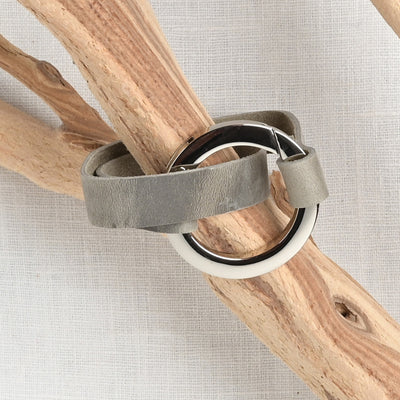 JUL Designs Round Ring Shawl Cuff, Pewter w/ Nickel Hardware
