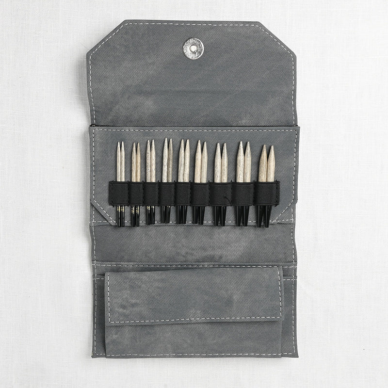 Lykke Driftwood 3.5" Interchangeable Circular Needle Set, Grey Denim Case