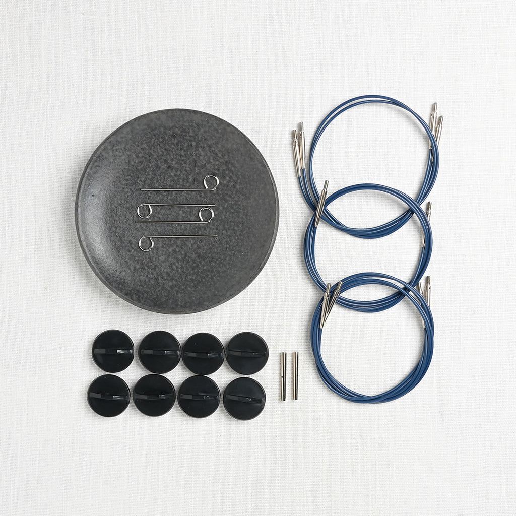 Lykke Indigo 5" Interchangeable Circular Needle Set, Blue Denim Case
