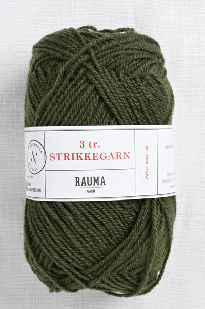 Rauma 3-Ply Strikkegarn 1561 Dark Moss Green