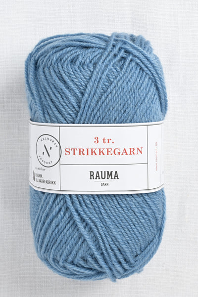 Rauma 3-Ply Strikkegarn 168 Light Farmer Blue