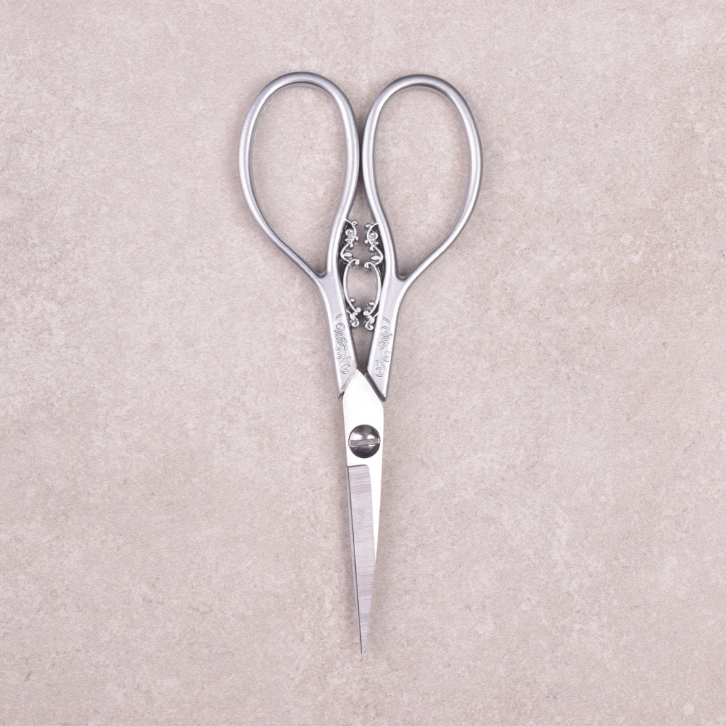 Floral Teardrop Scissors, Silver