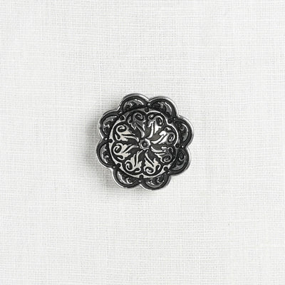 JUL Designs Floral Relief Screw-in Pedestal Button, Medium 1.5"