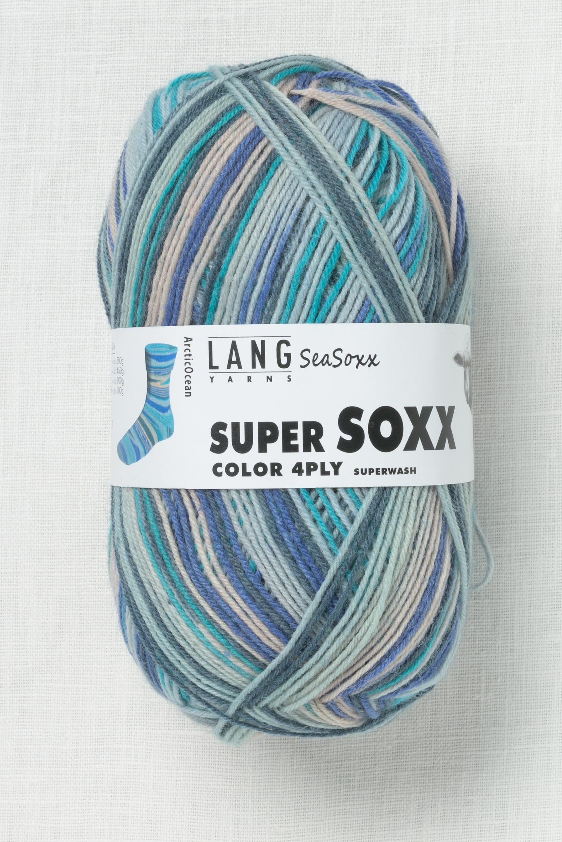その他 SUPER SIZE ME FULL COLOR (RESTOCKED) Lang Yarns Super Soxx Color 415 Arctic – Wool and Company