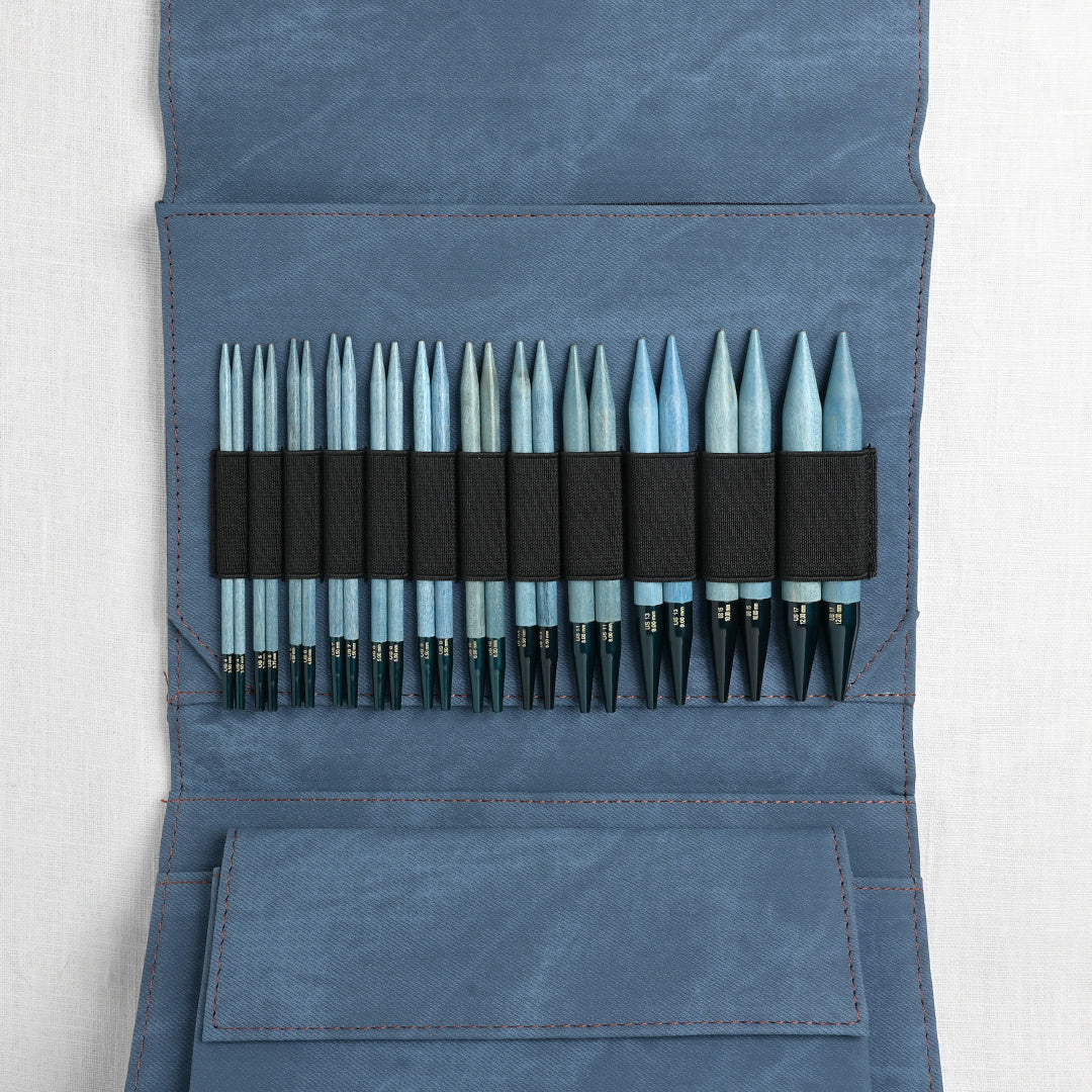 Lykke Indigo 5 Interchangeable Circular Needle Set, Blue Denim Case – Wool  and Company