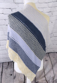 Asymmetrical Shawl with Knit-on Edging
