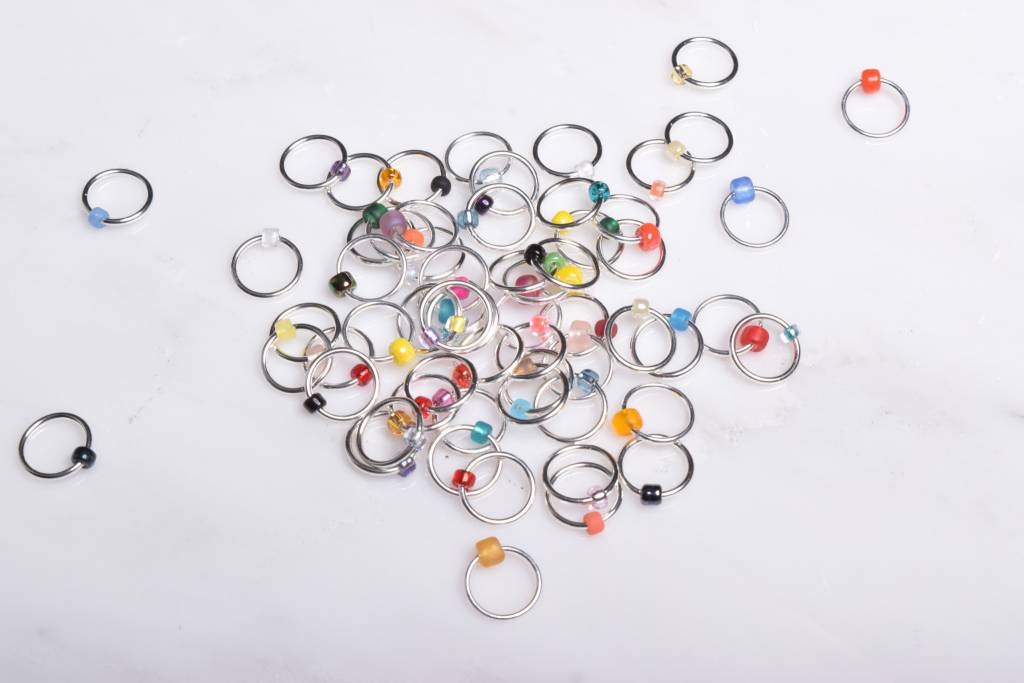 Suann Stitches Beaded Ring Stitch Markers, 10 ct. Fits up to US 10.5 (6.5mm)