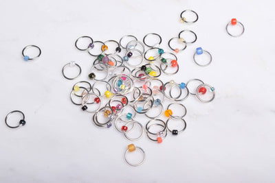 Suann Stitches Beaded Ring Stitch Markers, 10 ct. Fits up to US 10.5 (6.5mm)