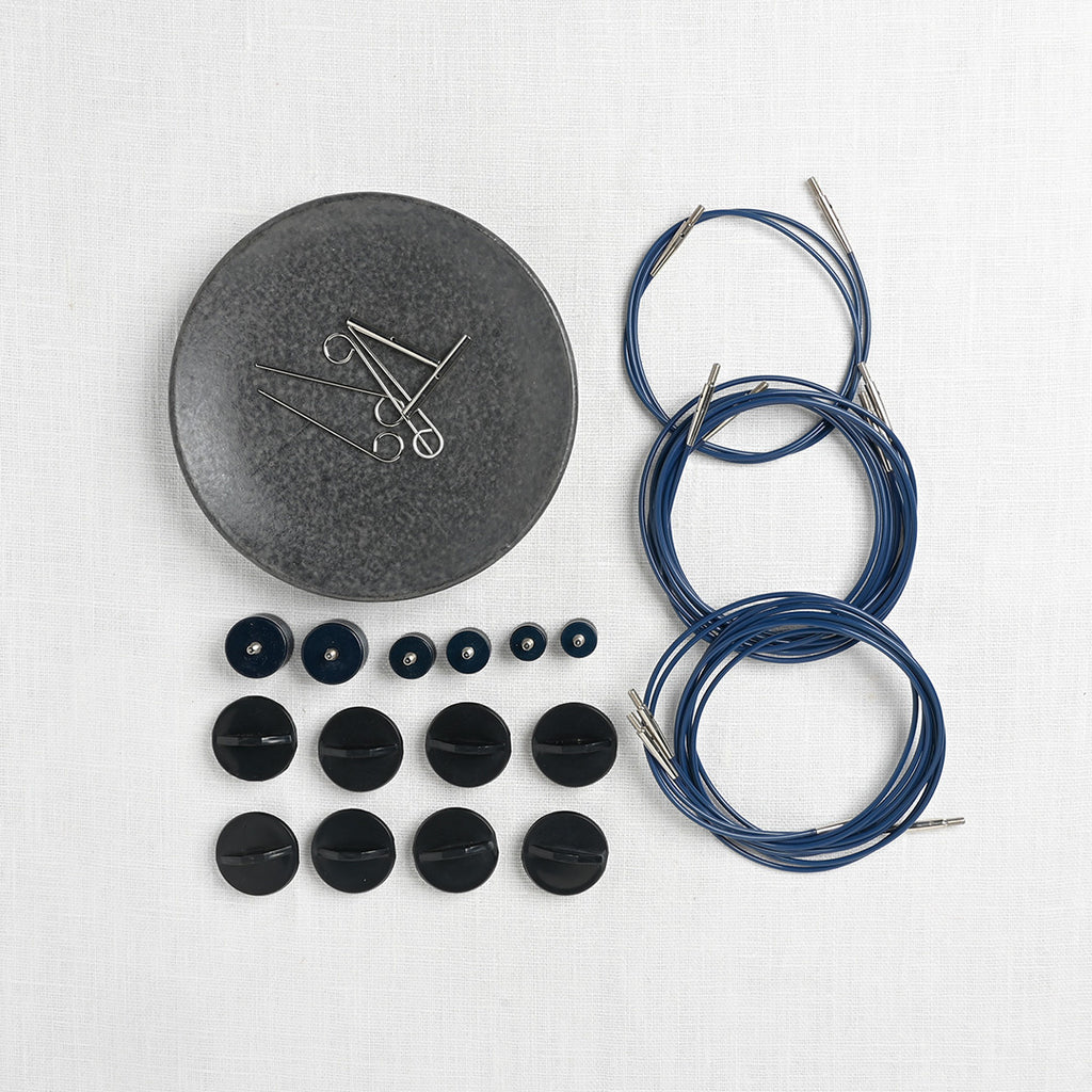 Lykke Indigo Long Interchangeable Circular Needle Set, Blue Denim Case