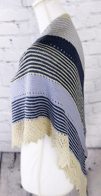 Asymmetrical Shawl with Knit-on Edging