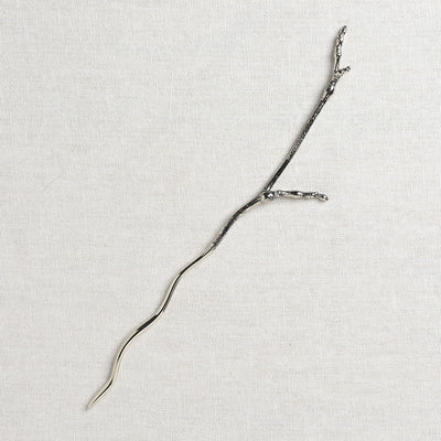 JUL Designs Twig Shawl Stick, White Brass
