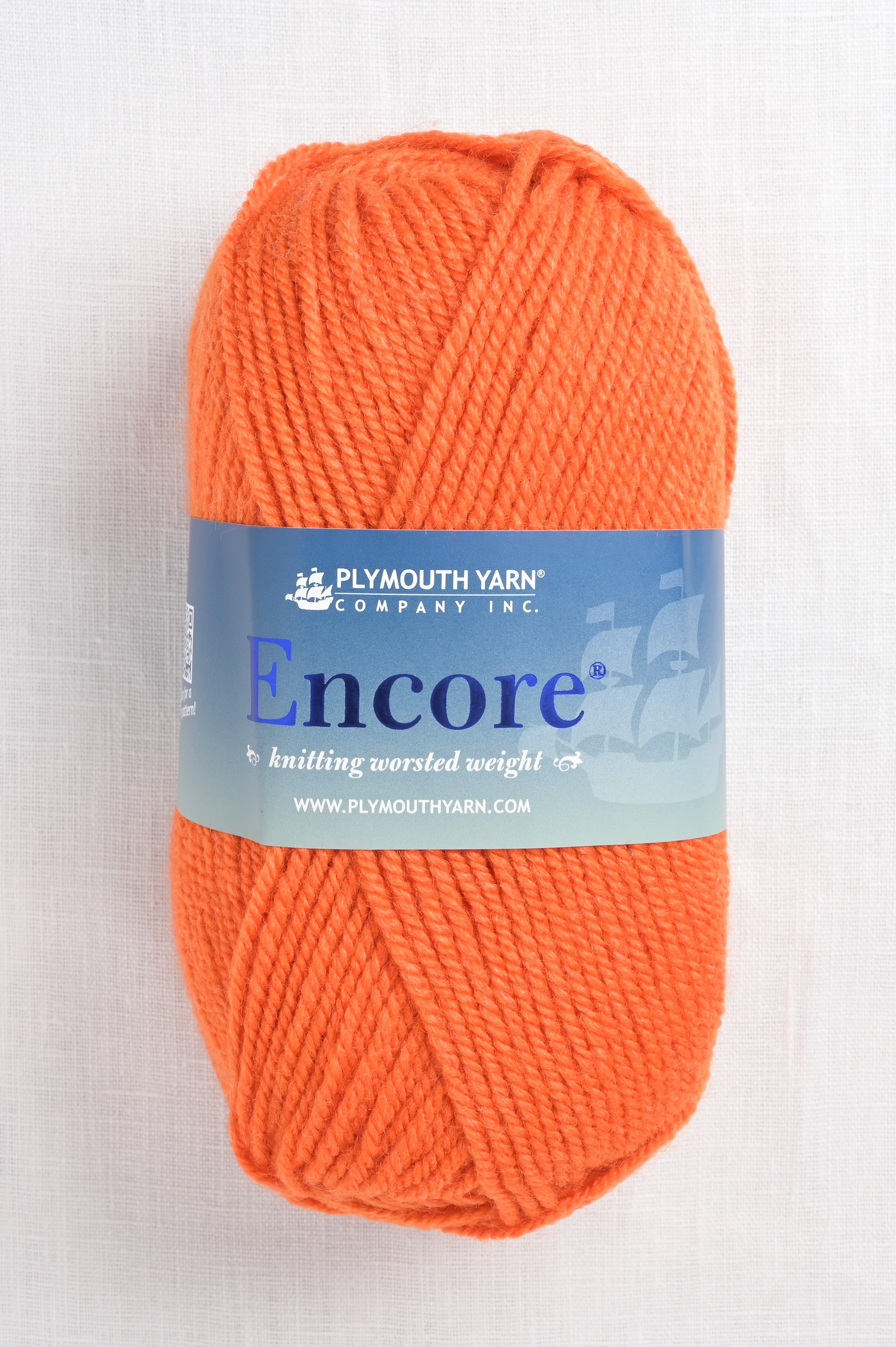 Plymouth Yarn Encore Worsted Yarn - 1383 Bright Orange