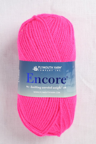 plymouth encore worsted 478 neon pink