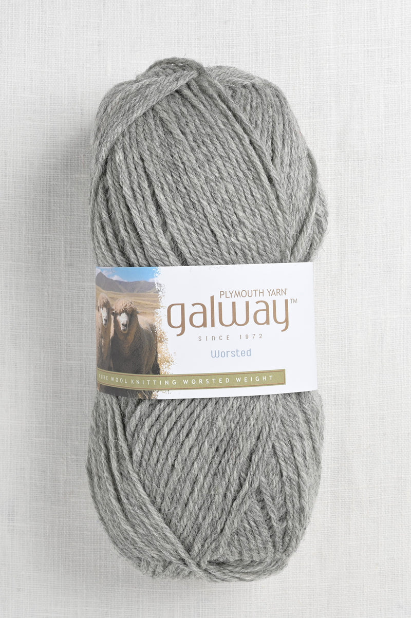 plymouth galway worsted 702 light grey heather