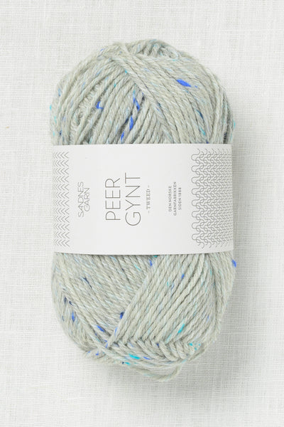 sandnes garn peer gynt 1502 light gray heather blue tweed