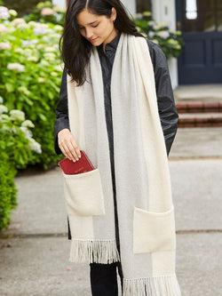 Graphic Two-Tone Wrap & Scarf by Churchmouse Yarns and Teas