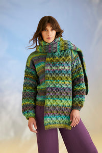 10706 Kelp Sleeve Sweater & Scarf by Sirdar