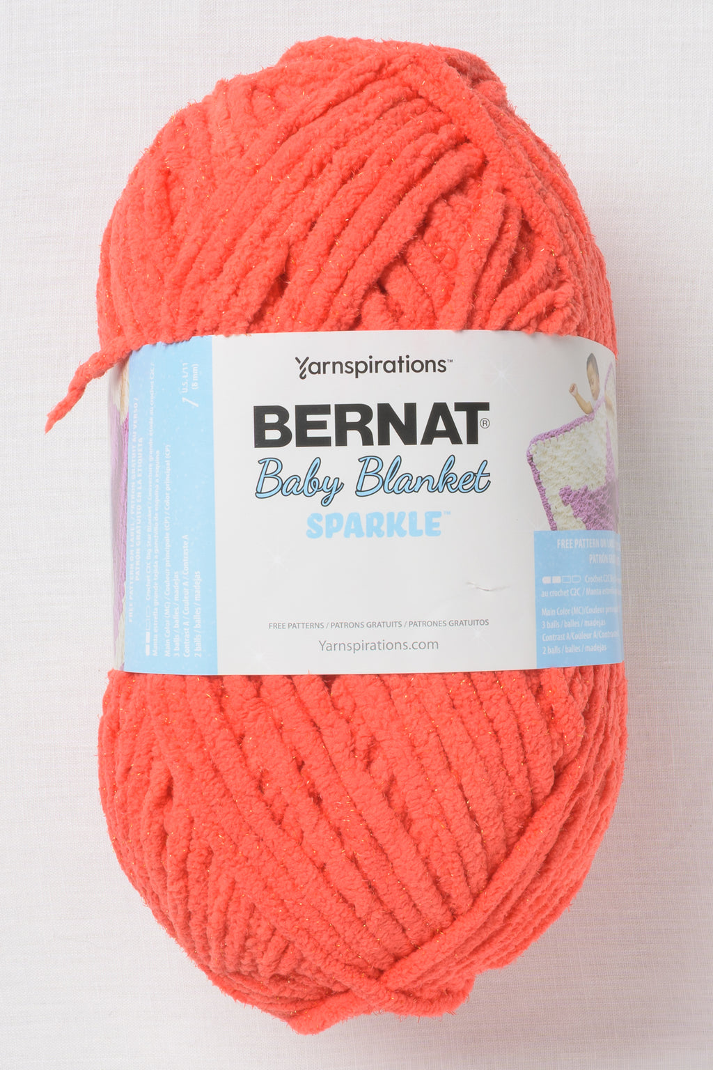 Bernat Baby Blanket Sparkle Tomato Sparkle