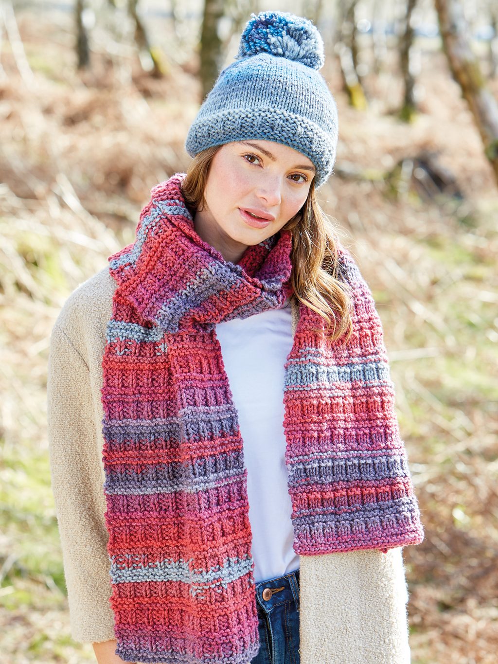10083 Spirit Scarf & Hat by Hayfield