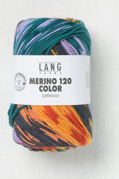 Lang Yarns Merino 120 Color 4 Yellow Orange Petrol Lilac