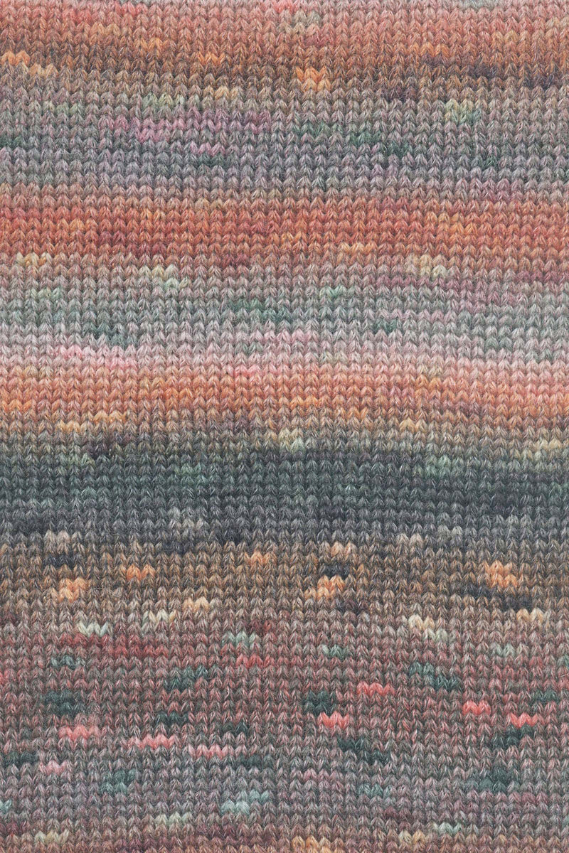 Lang Yarns Magnolia 2 Orange Red Grey swatch