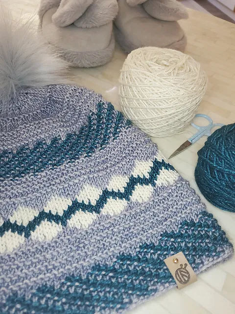 Dancing Diamonds Beanie by Jessica Harnwell