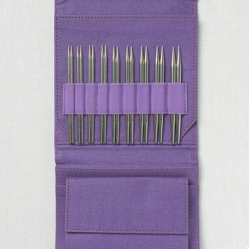 Lykke Flight 5" Deluxe Interchangeable Needle Set, US 3-10.5, Purple