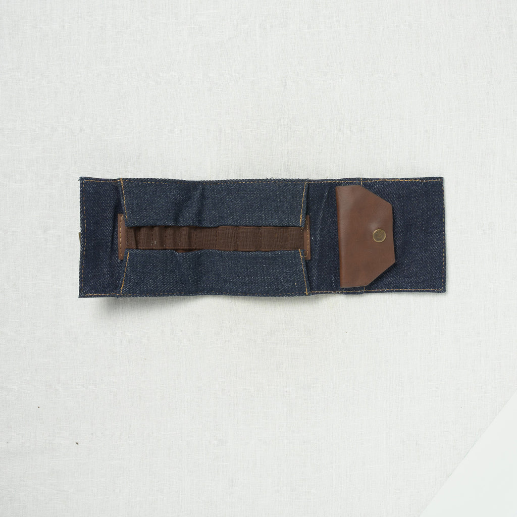 Lykke Taylor 3.5" Belt Closure Needle Case Denim with Chocolate Accent