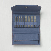 Lykke Flight 3.5" Deluxe Interchangeable Needle Set, US 3-10.5, Denim
