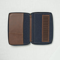 Lykke Oxford 5" Zipper Needle Case Denim with Chocolate Accent