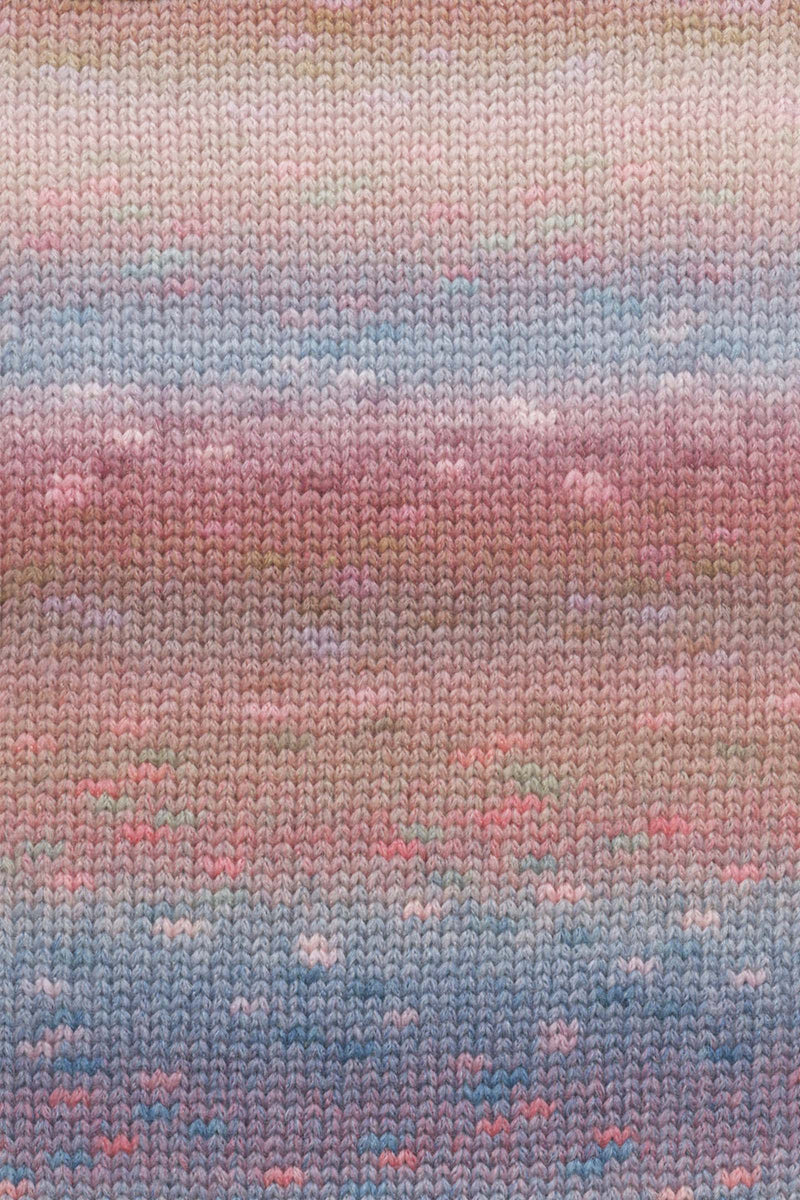 Lang Yarns Magnolia 12 Pink Blue Brown swatch