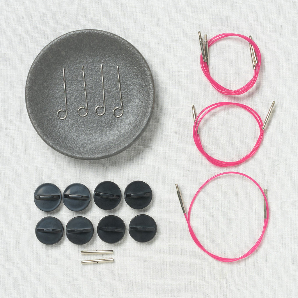 Lykke Blush 3.5" Interchangeable Circular Needle Set, Fuchsia Denim Case