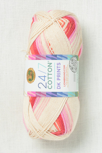 Lion Brand 24/7 Cotton DK Prints 502G Flamingo