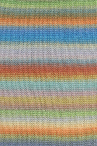 Lang Yarns Cloud 21 Blue Orange Green Pink swatch