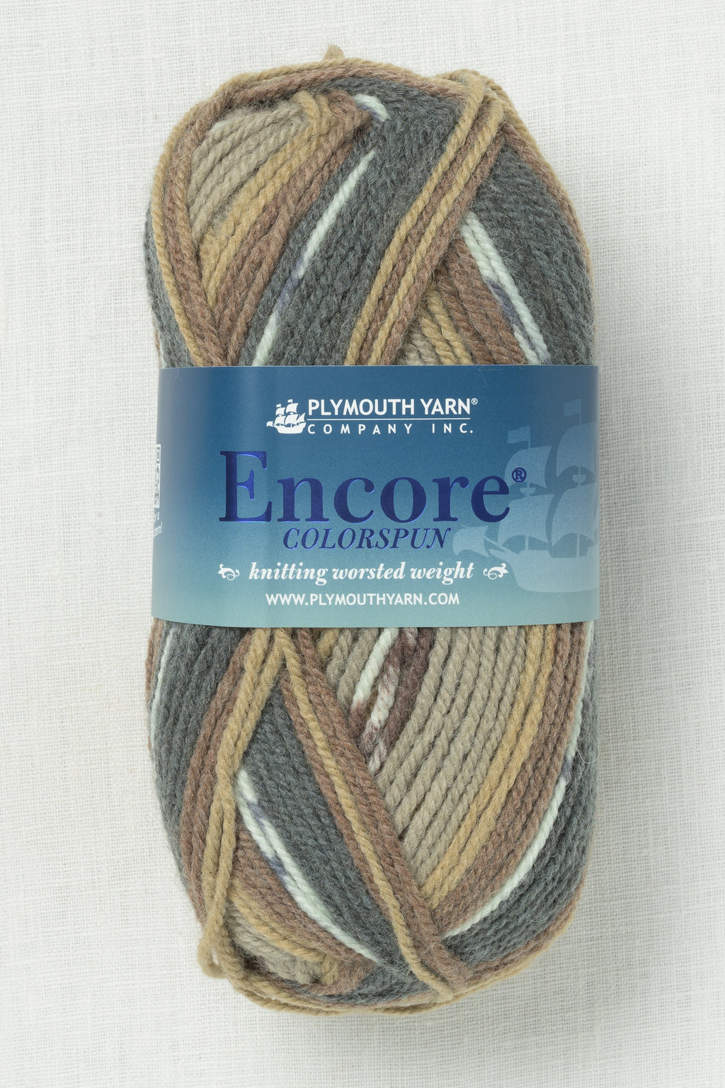 Plymouth Encore Worsted Colorspun 8127 Grey Neutral Print – Wool