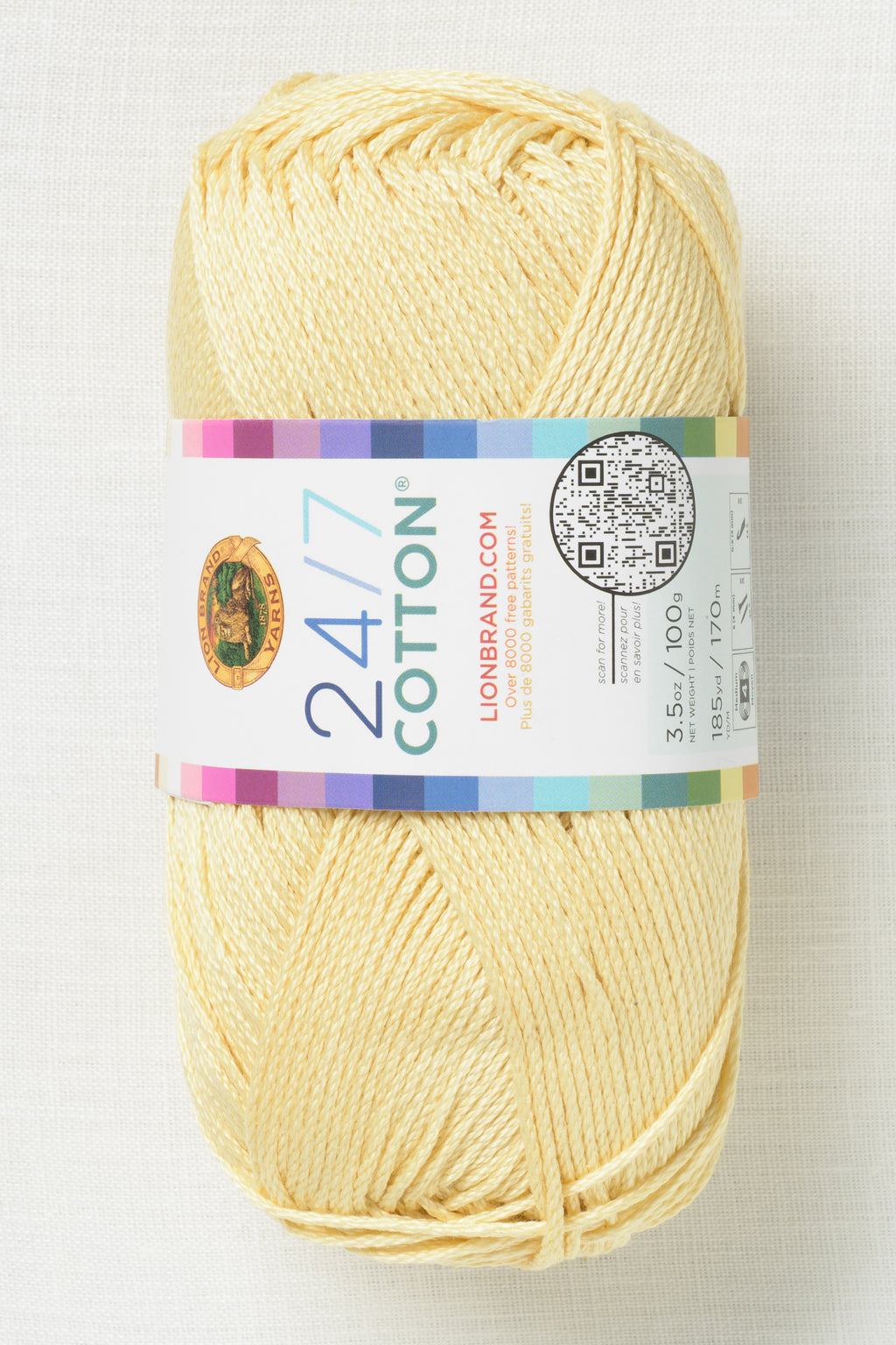 Lion Brand 24/7 Cotton 155AA Buttercream