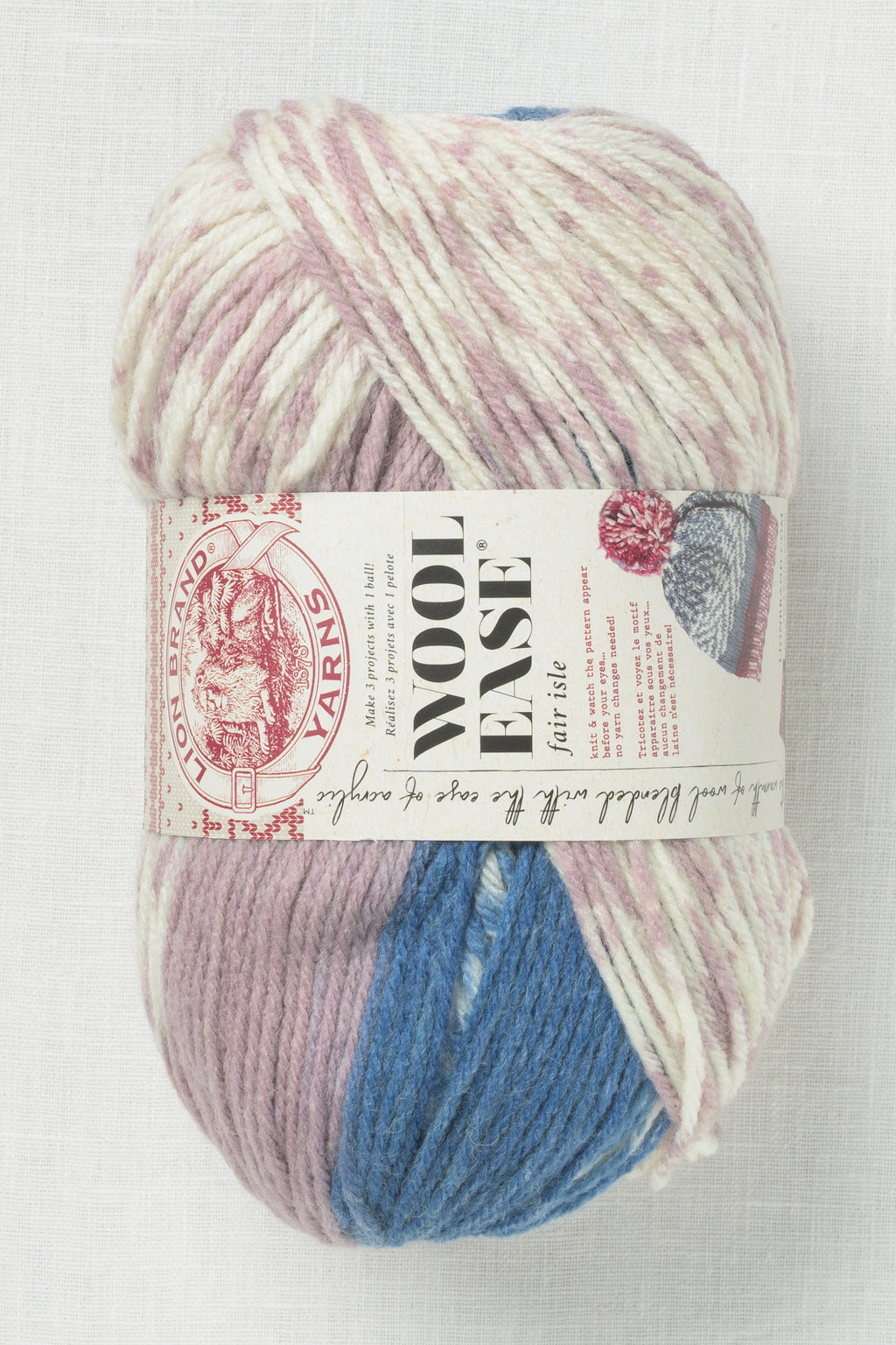 Lion Brand Wool Ease Fair Isle 203CU Denim Lilac